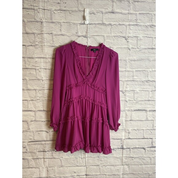 Lulu’s Dresses & Skirts - Lulu’s Women’s NWT Boho Special Occasion Darling Ruffled Long Sleeve Mini Dress
